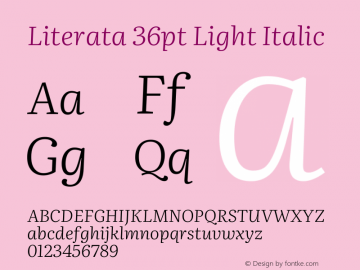 Literata 36pt Light Italic Version 3.103;gftools[0.9.29]图片样张