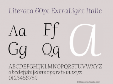 Literata 60pt ExtraLight Italic Version 3.103;gftools[0.9.29]图片样张