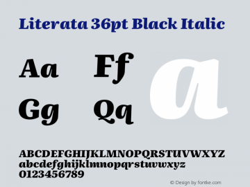 Literata 36pt Black Italic Version 3.103;gftools[0.9.29]图片样张