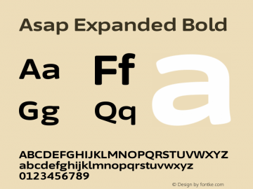 Asap Expanded Bold Version 3.001图片样张