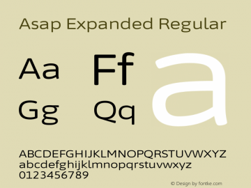 Asap Expanded Regular Version 3.001图片样张