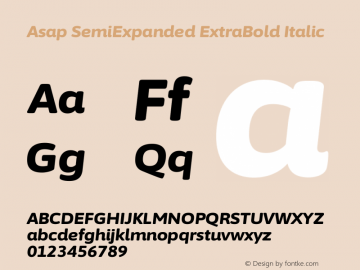 Asap SemiExpanded ExtraBold Italic Version 3.001图片样张