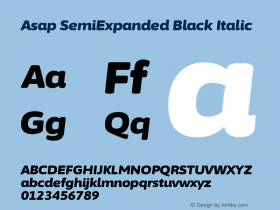 Asap SemiExpanded Black Italic Version 3.001图片样张