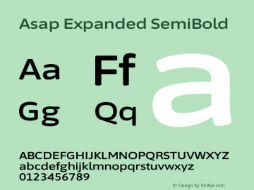 Asap Expanded SemiBold Version 3.001图片样张