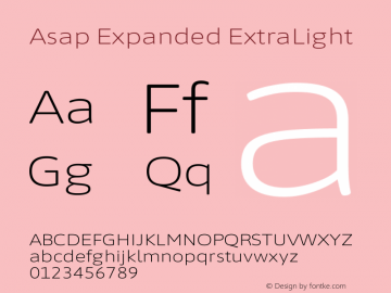 Asap Expanded ExtraLight Version 3.001图片样张