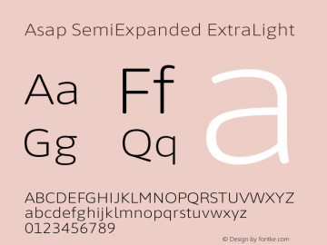 Asap SemiExpanded ExtraLight Version 3.001图片样张