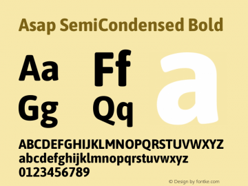 Asap SemiCondensed Bold Version 3.001图片样张