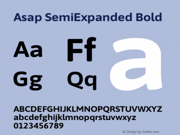 Asap SemiExpanded Bold Version 3.001图片样张