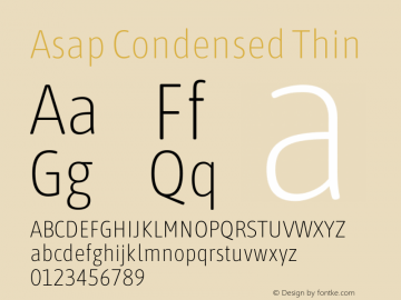 Asap Condensed Thin Version 3.001图片样张