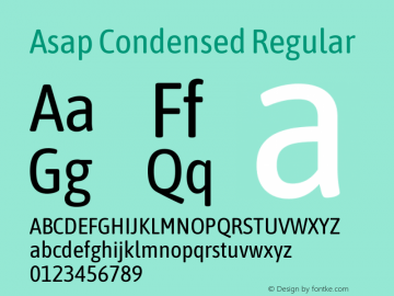 Asap Condensed Regular Version 3.001图片样张