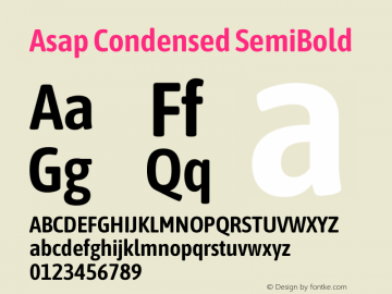 Asap Condensed SemiBold Version 3.001图片样张