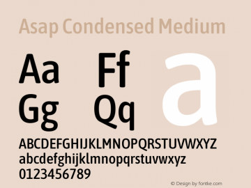 Asap Condensed Medium Version 3.001图片样张