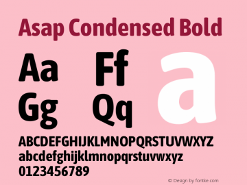 Asap Condensed Bold Version 3.001图片样张