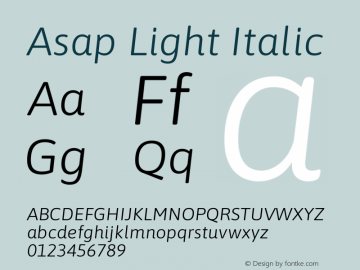 Asap Light Italic Version 3.001图片样张