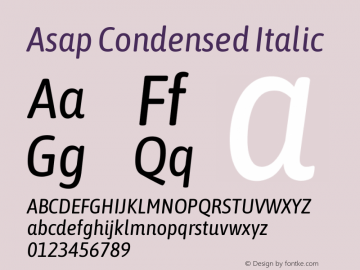 Asap Condensed Italic Version 3.001图片样张