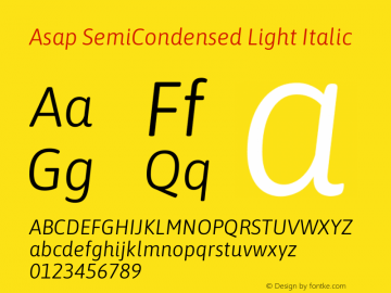 Asap SemiCondensed Light Italic Version 3.001图片样张