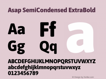 Asap SemiCondensed ExtraBold Version 3.001图片样张