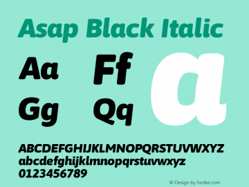 Asap Black Italic Version 3.001图片样张