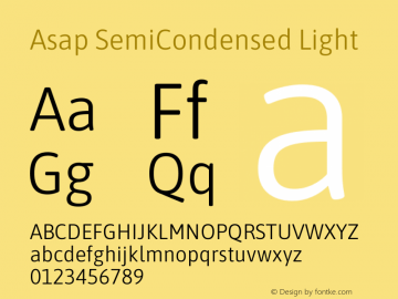 Asap SemiCondensed Light Version 3.001图片样张