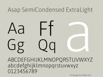 Asap SemiCondensed ExtraLight Version 3.001图片样张