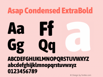 Asap Condensed ExtraBold Version 3.001图片样张