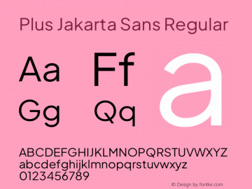 Plus Jakarta Sans Regular Version 2.071;gftools[0.9.30]图片样张