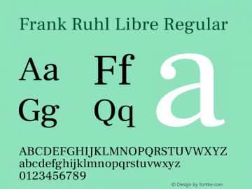 Frank Ruhl Libre Regular Version 6.003;gftools[0.9.30]图片样张