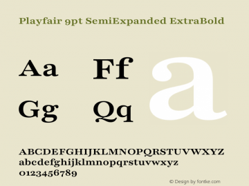 Playfair 9pt SemiExpanded ExtraBold Version 2.001;gftools[0.9.30]图片样张