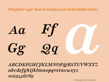 Playfair 9pt SemiCondensed SemiBold Italic Version 2.001;gftools[0.9.30]图片样张