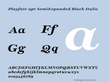 Playfair 9pt SemiExpanded Black Italic Version 2.001;gftools[0.9.30]图片样张
