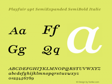 Playfair 9pt SemiExpanded SemiBold Italic Version 2.001;gftools[0.9.30]图片样张