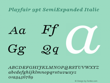 Playfair 9pt SemiExpanded Italic Version 2.001;gftools[0.9.30]图片样张