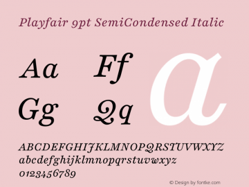 Playfair 9pt SemiCondensed Italic Version 2.001;gftools[0.9.30]图片样张