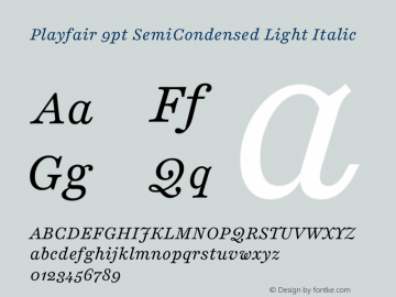 Playfair 9pt SemiCondensed Light Italic Version 2.001;gftools[0.9.30]图片样张