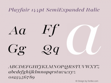 Playfair 144pt SemiExpanded Italic Version 2.001;gftools[0.9.30]图片样张