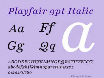 Playfair 9pt Italic Version 2.001;gftools[0.9.30]图片样张