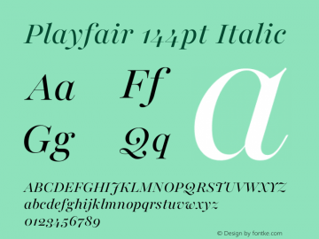Playfair 144pt Italic Version 2.001;gftools[0.9.30]图片样张