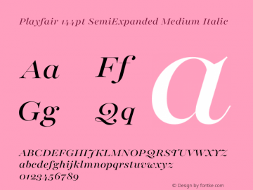 Playfair 144pt SemiExpanded Medium Italic Version 2.001;gftools[0.9.30]图片样张