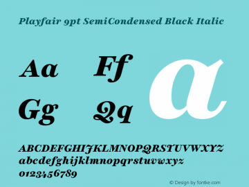 Playfair 9pt SemiCondensed Black Italic Version 2.001;gftools[0.9.30]图片样张