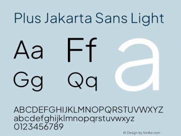 Plus Jakarta Sans Light Version 2.071;gftools[0.9.30]图片样张