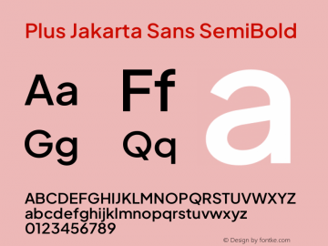Plus Jakarta Sans SemiBold Version 2.071;gftools[0.9.30]图片样张