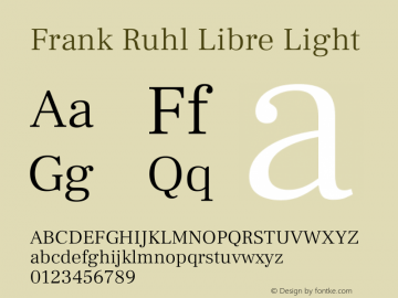Frank Ruhl Libre Light Version 6.003;gftools[0.9.30]图片样张