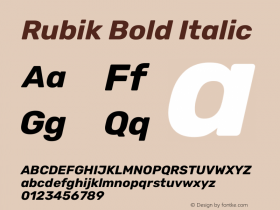 Rubik Bold Italic Version 2.300;gftools[0.9.30]图片样张