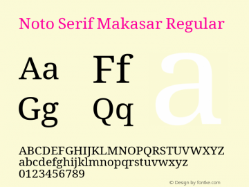 Noto Serif Makasar Regular Version 1.001; ttfautohint (v1.8.4.7-5d5b)图片样张