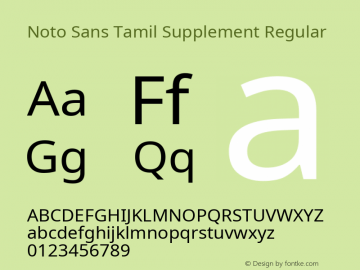 Noto Sans Tamil Supplement Regular Version 2.001; ttfautohint (v1.8.4.7-5d5b)图片样张