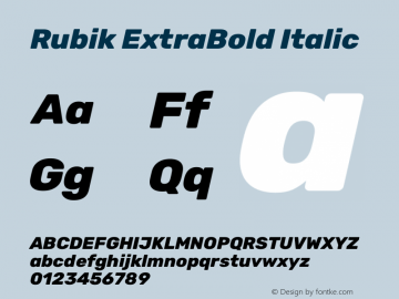 Rubik ExtraBold Italic Version 2.300;gftools[0.9.30]图片样张
