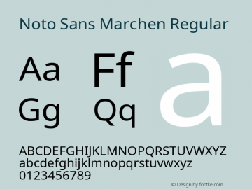 Noto Sans Marchen Regular Version 2.003; ttfautohint (v1.8.4.7-5d5b)图片样张