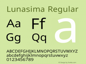 Lunasima Regular Version 2.009图片样张