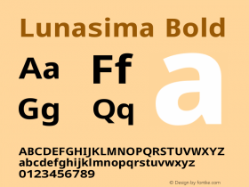 Lunasima Bold Version 2.009图片样张