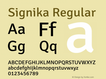Signika Regular Version 2.003;gftools[0.9.32]图片样张